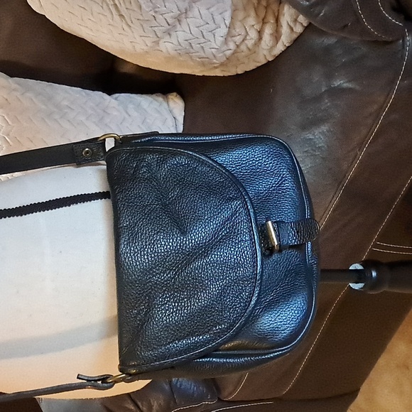 Pulicati Black Pebbled Leather Crossbag Handbag Luxury Timeless Classic - Picture 2 of 9